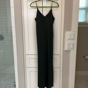 Quince Maternity Dark Green Slip Dress